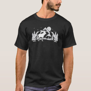 Elch Natur Alaska Wandern Angeln Camping Jagen T-Shirt