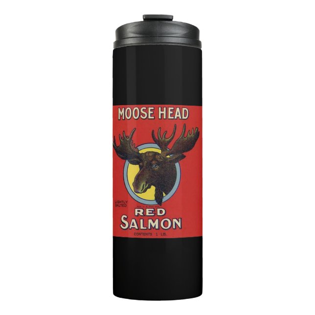 Elch-rote Hauptlachse Thermosbecher (Vorderseite)