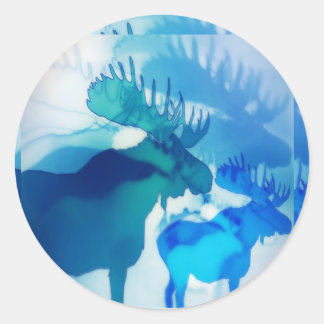 Elch Runder Aufkleber