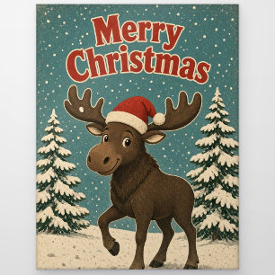 Elch Schnee Kiefer Tier Weihnachten Postkarte