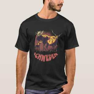 Elch Schweden Hej Outdoor Skandinavien Angeln holi T-Shirt