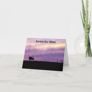 Elch-Silhouette bei Sunset Grußkarte Dankeskarte