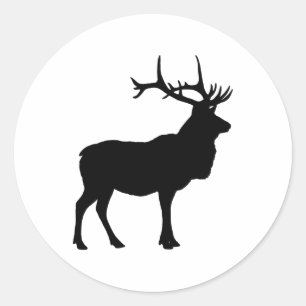 Elch-Silhouette Runder Aufkleber