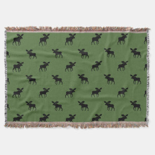 Elch-Silhouetten-Muster   Wildlife Country Green Decke