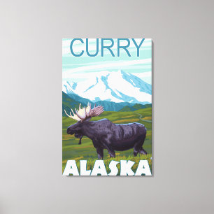 Elch-Szene - Curry, Alaska Leinwanddruck
