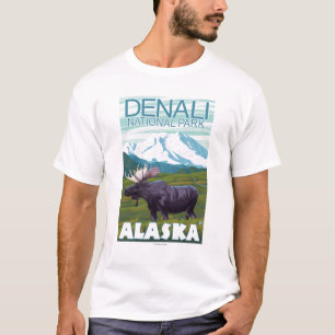 Elch-Szene - Denali Nationalpark, Alaska T-Shirt