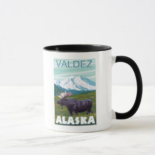 Elch-Szene - Valdez, Alaska Tasse