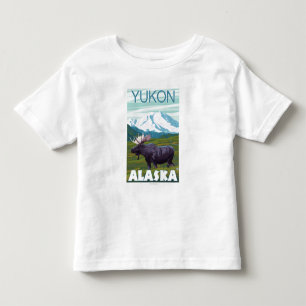 Elch-Szene - Yukon, Alaska Kleinkind T-shirt