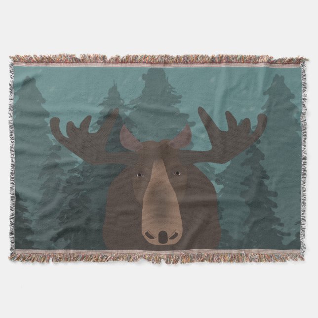 Elch Throw Blanket Decke (Vorderseite)