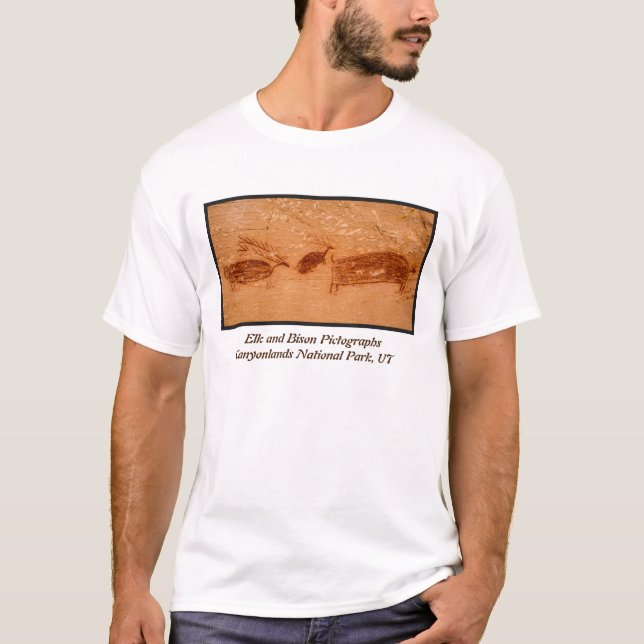 Elch-und Bison-Bilddagramme der Hufeisenschlucht T-Shirt (Vorderseite)