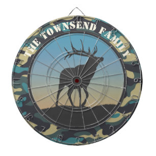 Elch und Camouflage Dartscheibe