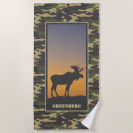 Elch und Camouflage Strandtuch