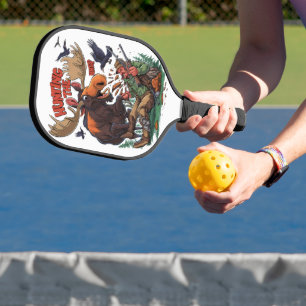 Elch und Jagdjäger Pickleball Schläger