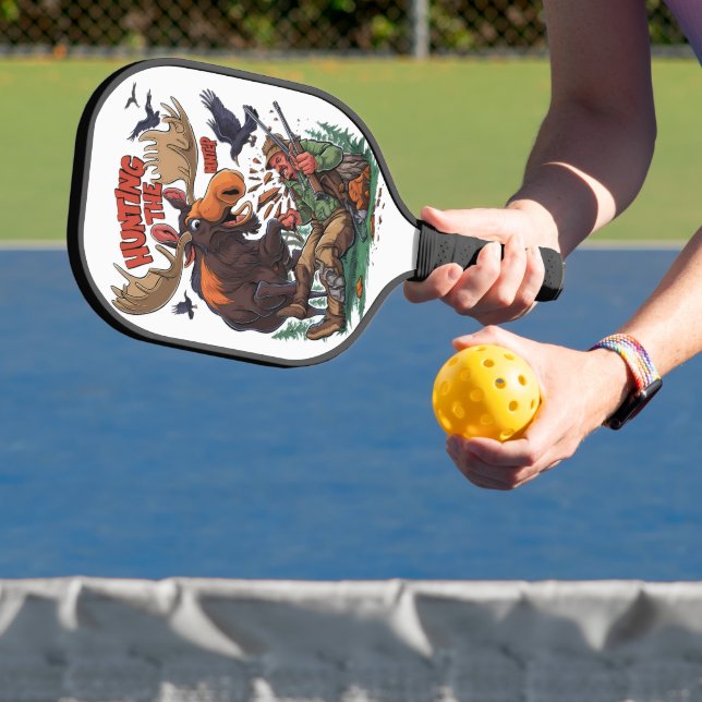 Elch und Jagdjäger Pickleball Schläger (InSitu)