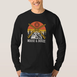 Elch und Schnaps Hirschjagd Elk Jäger Trinkt B T-Shirt