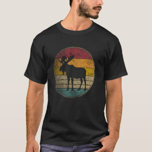 Elch - Vintage abgenutzt Retro-Silhouette 60er T-Shirt