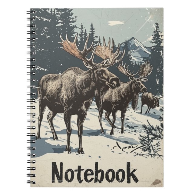 Elch vintage  notizblock (Vorderseite)