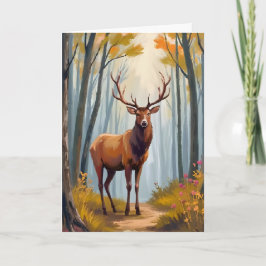 Elch-Wald-Aquarell-Landschaft Karte
