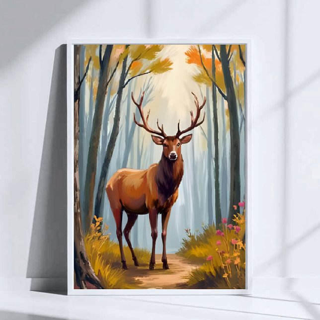 Elch-Wald-Aquarell-Landschaftskunst Poster (Von Creator hochgeladen)