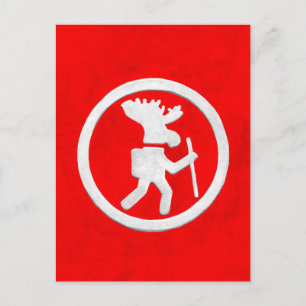 Elch-Wanderwegmarkierung Postkarte