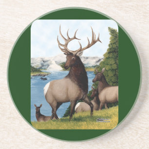Elch Wapiti Sandstein Untersetzer