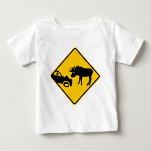 Elch-Warnzeichen von Nationalpark Gros Morne Baby T-shirt