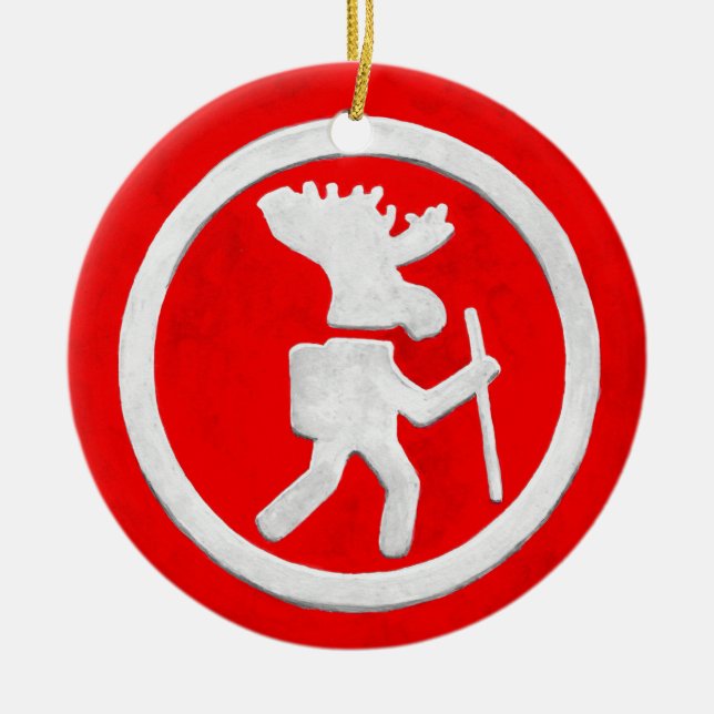 Elch-Wegmarkierung Keramik Ornament (Vorne)