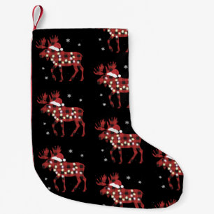 Elch-Weihnachten Rot Kariert Buffalo Weihnachten S Kleiner Weihnachtsstrumpf