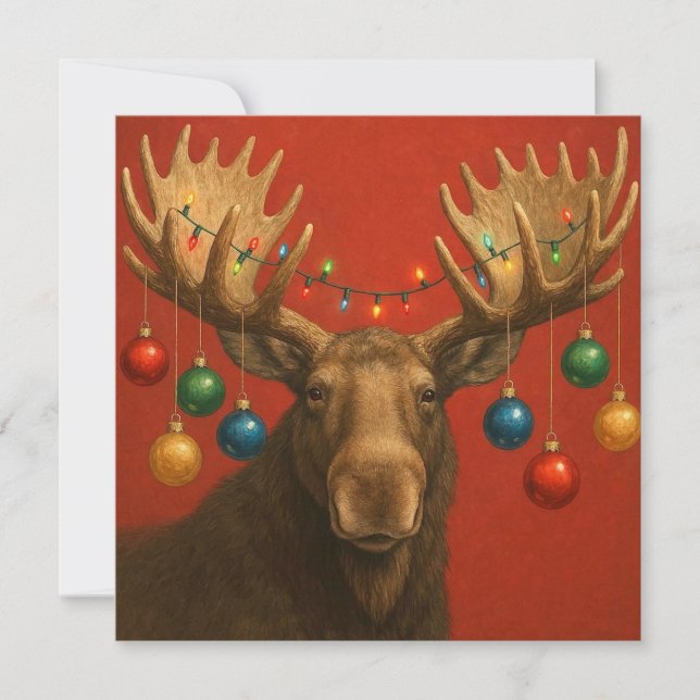 Elch-Weihnachtskarte. Karte (Vorderseite)