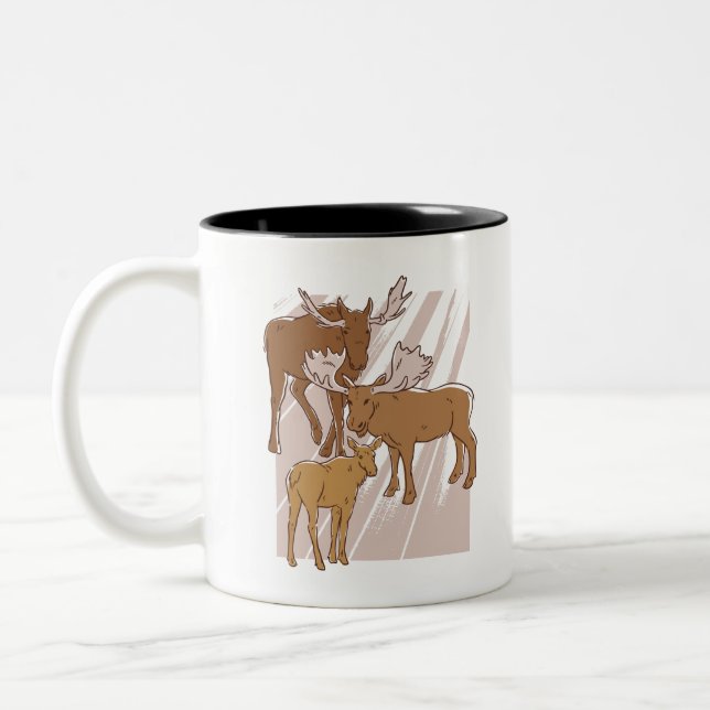 Elch Zweifarbige Tasse (Links)