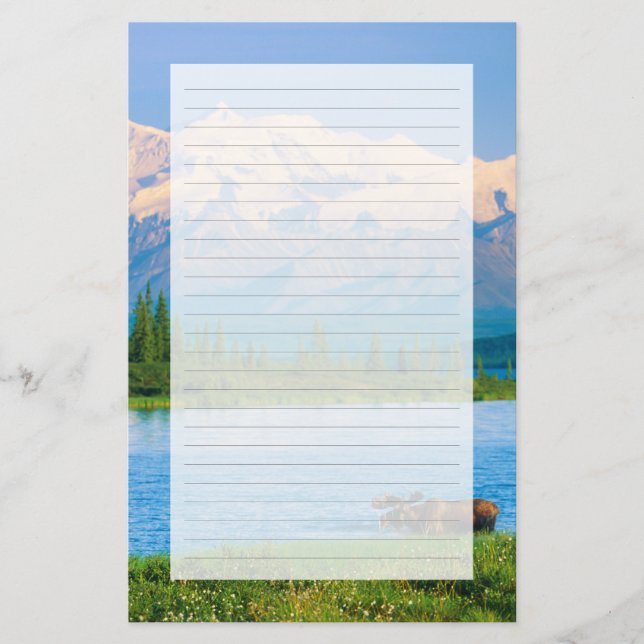 Elchbulle im Wonder Lake Briefpapier (Vorderseite)
