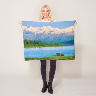 Elchbulle im Wonder Lake Fleecedecke