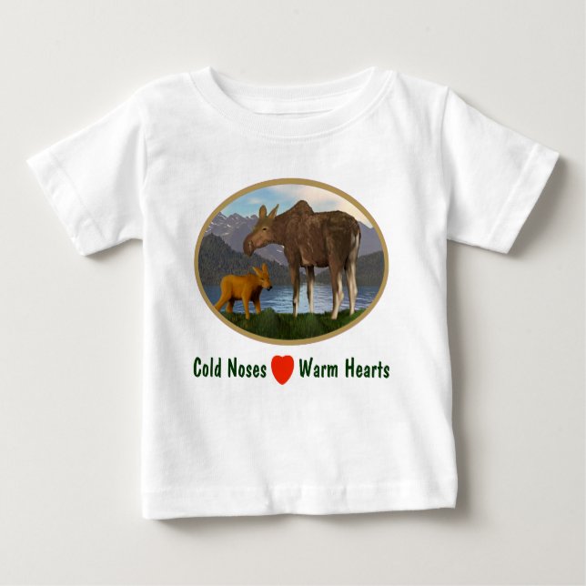 Elche auf der Wiese Baby T-shirt (Vorderseite)
