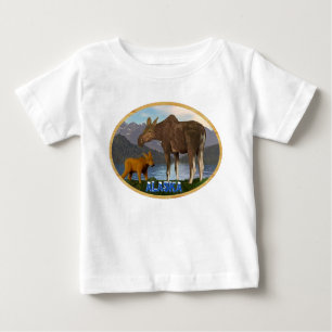 Elche auf der Wiese Baby T-shirt
