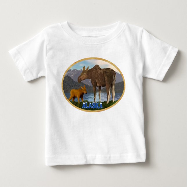 Elche auf der Wiese Baby T-shirt (Vorderseite)