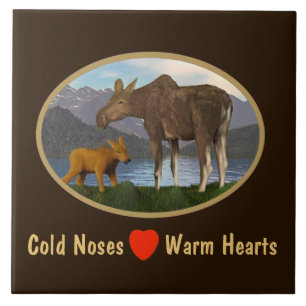 Elche auf der Wiese Fliese