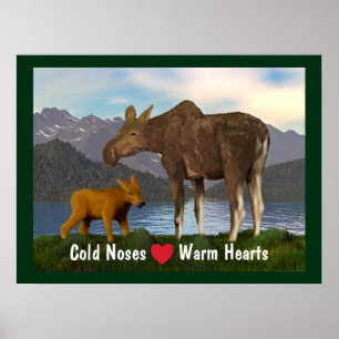 Elche auf der Wiese Poster