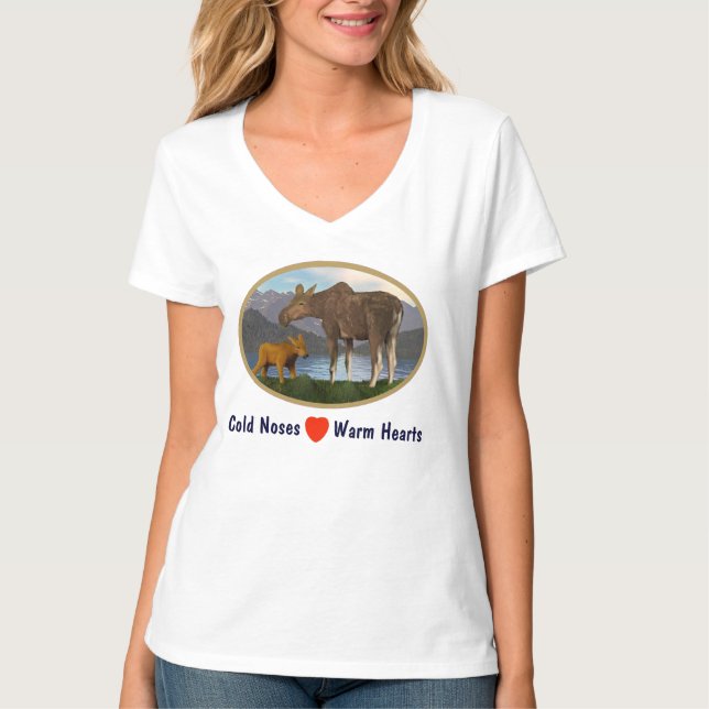 Elche auf der Wiese T-Shirt (Vorderseite)