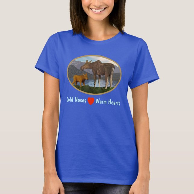 Elche auf der Wiese T-Shirt (Vorderseite)