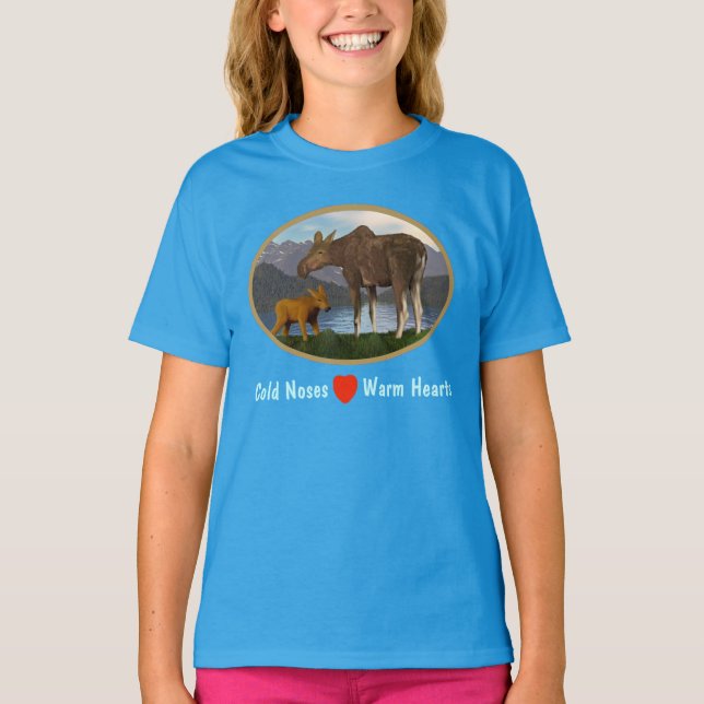 Elche auf der Wiese T-Shirt (Vorderseite)