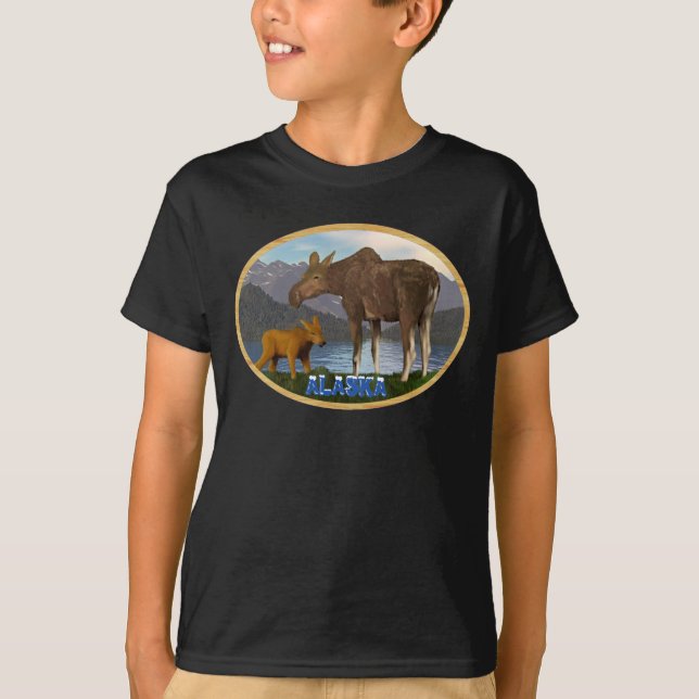 Elche auf der Wiese T-Shirt (Vorderseite)