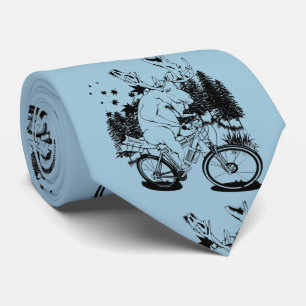 Elche auf einem Fahrrad Krawatte