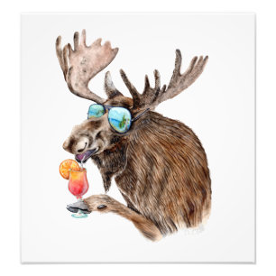 Elche auf Urlaub Fotodruck