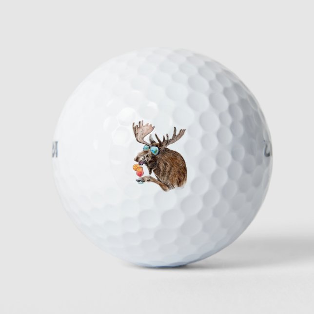 Elche auf Urlaub Golfball (Vorderseite)