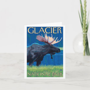 Elche bei Nacht - Glacier-Nationalpark, MT Karte