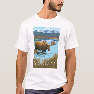 Elche, die in See - Montana trinken T-Shirt