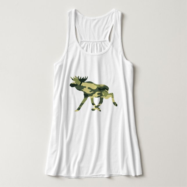 Elche/Elche Woodland Camouflage / Camouflage Tank Top (Design Vorderseite)