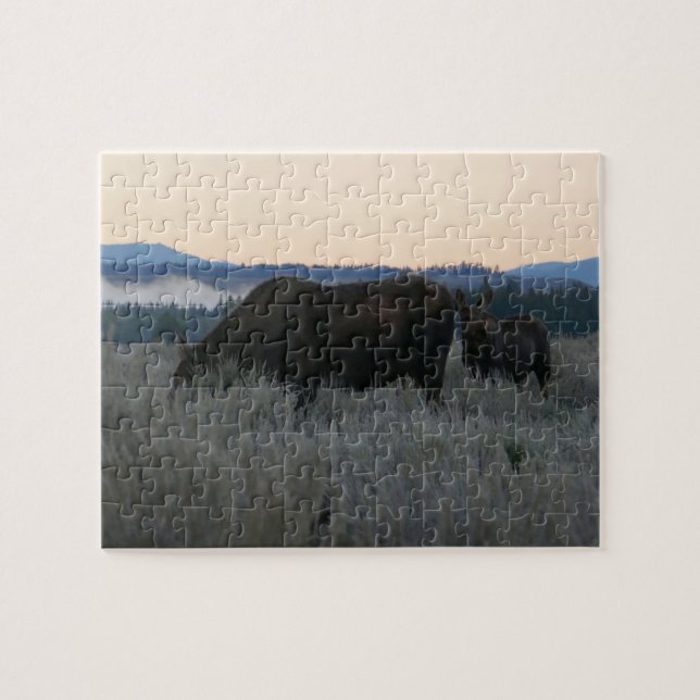 Elche Grazing at Sunrise at Grand Teton Puzzle (Horizontal)