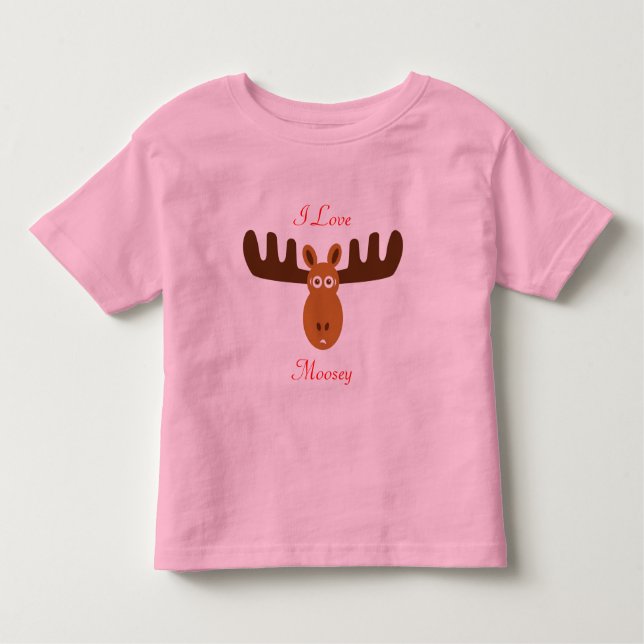 Elche Head_I Liebe Moosey Kleinkind T-shirt (Vorderseite)