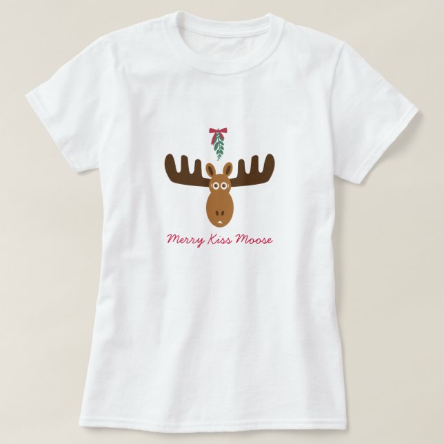 Elche Head_Mooseltoe_Merry Kuss-Elche T-Shirt (Design vorne)